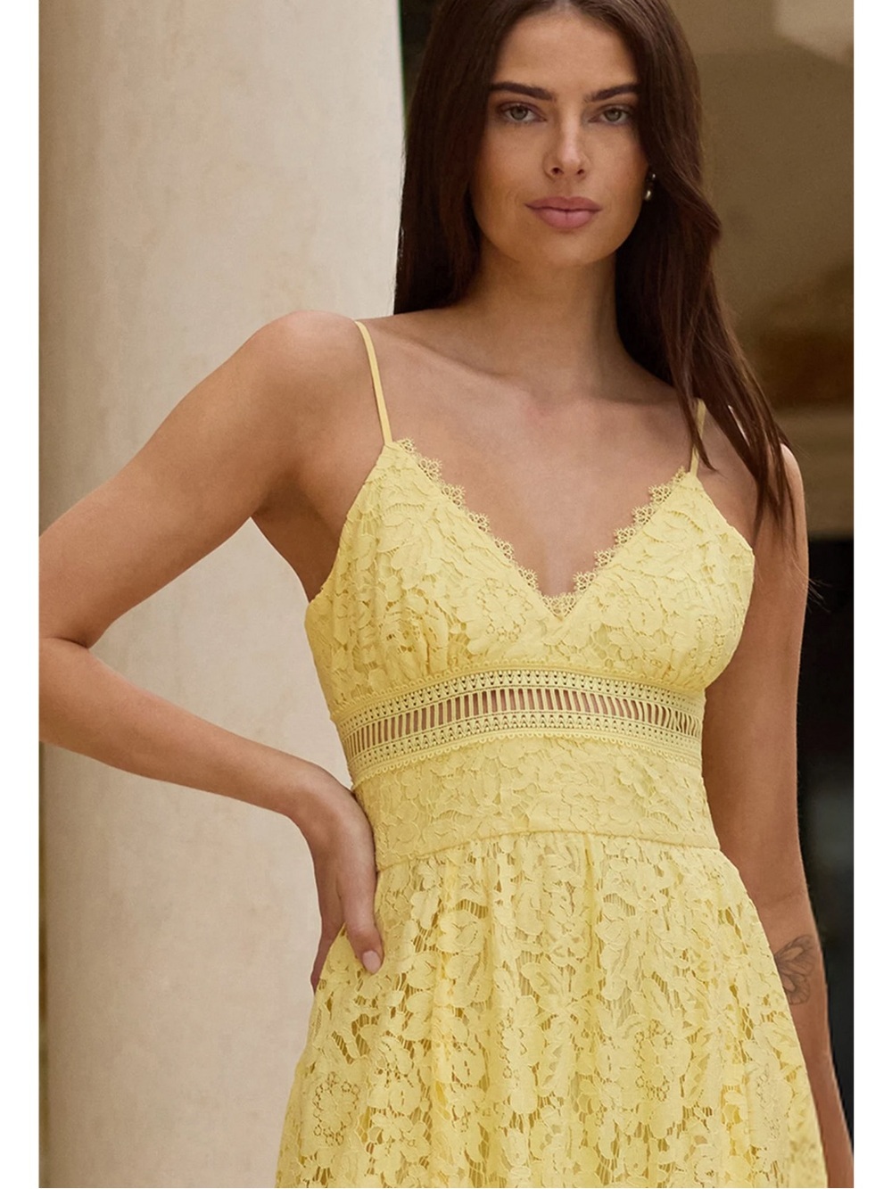 NEW GENERATION LOVE emma lace maxi dress in yellow - Picture 2 of 14